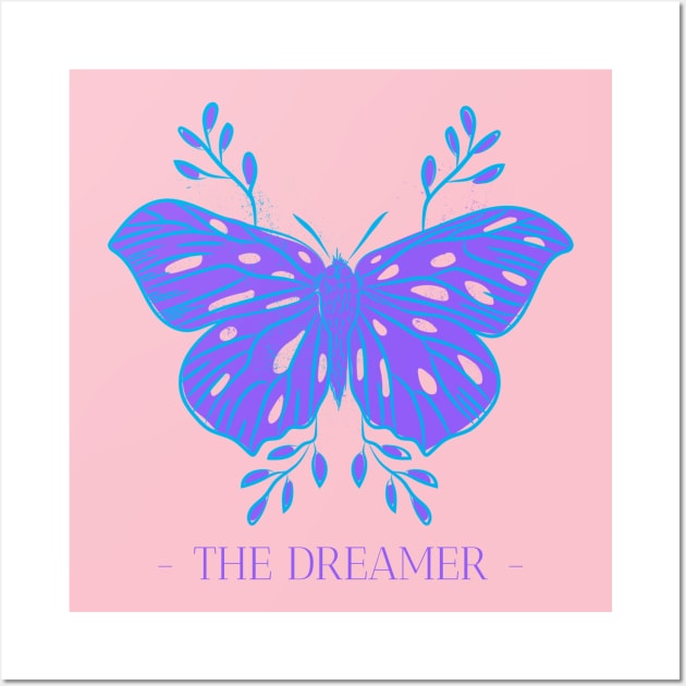 Dreamer Dreams Moth Butterfly Dreaming Wall Art by Tip Top Tee's